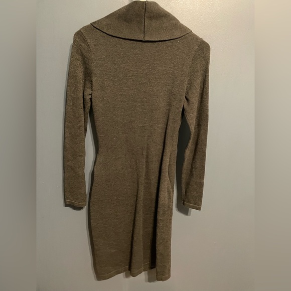 Chaps Shawl Collar Faux-Wrap Dress Gray Size XS - Picture 3 of 5